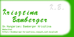 krisztina bamberger business card